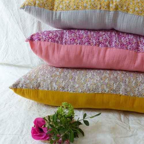 Coussin long bicolore Diabolo - Kaki clair