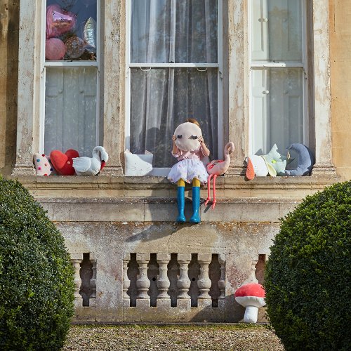 Coussin Lune en velours - Denim