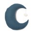 Coussin lune Pierrot pompon - Bleu nuit