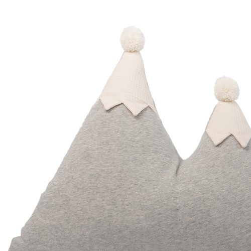 Coussin montagne Snowy pompon - Gris vigoré