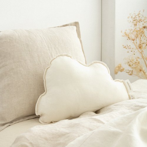 Coussin Nuage Lin Français - Blanc