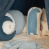 Coussin ours Jon - Bleu/Naturel