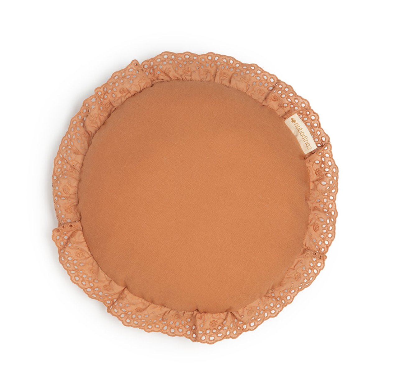 Coussin Rond Dentelle Vera - Sienne