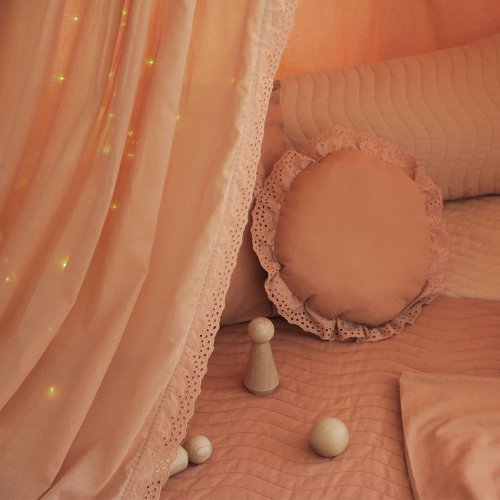 Coussin Rond Dentelle Vera - Sienne