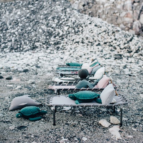 Coussin tortue Samy teal blue - Bleu canard