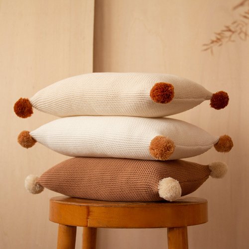 Coussin en tricot So Natural - Biscuit