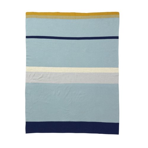 Couverture à rayures - Bleu ciel