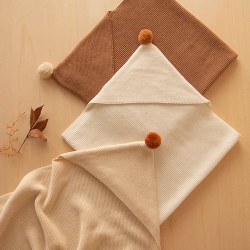 Plaid Cape en tricot So Natural - Ecru