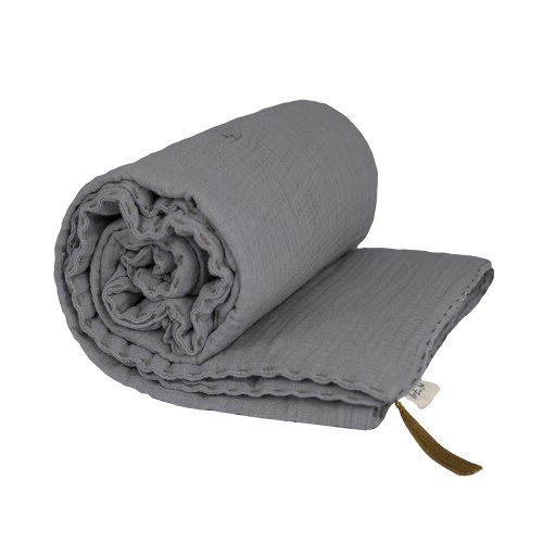 Couverture Gaze de coton - Gris stone