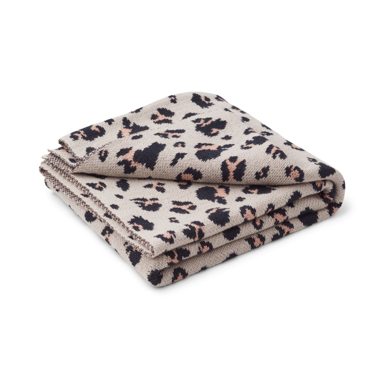 Couverture jacquard léopard Kamma - Beige