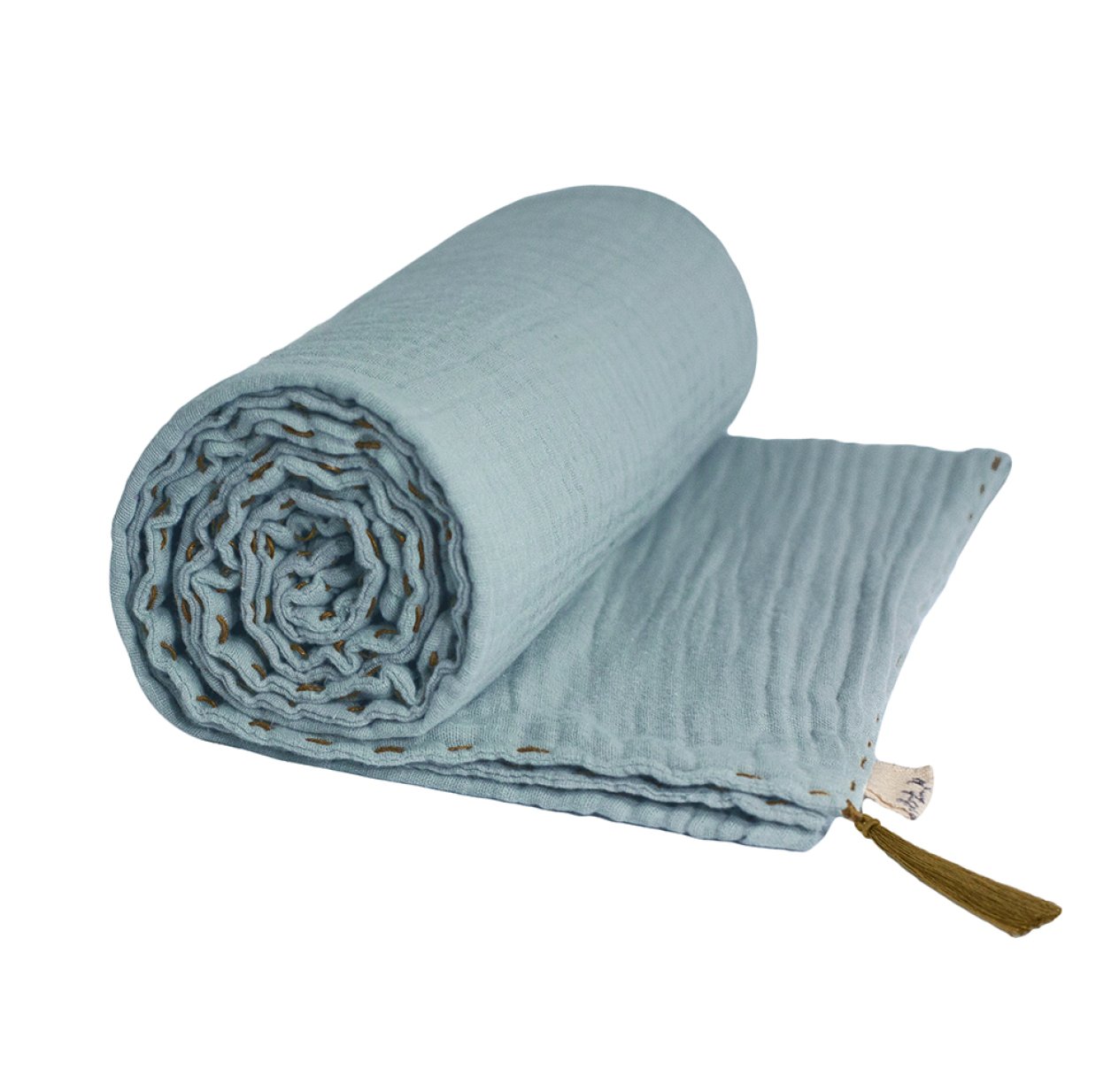 Couverture Légère en Gaze de Coton bio - Bleu clair