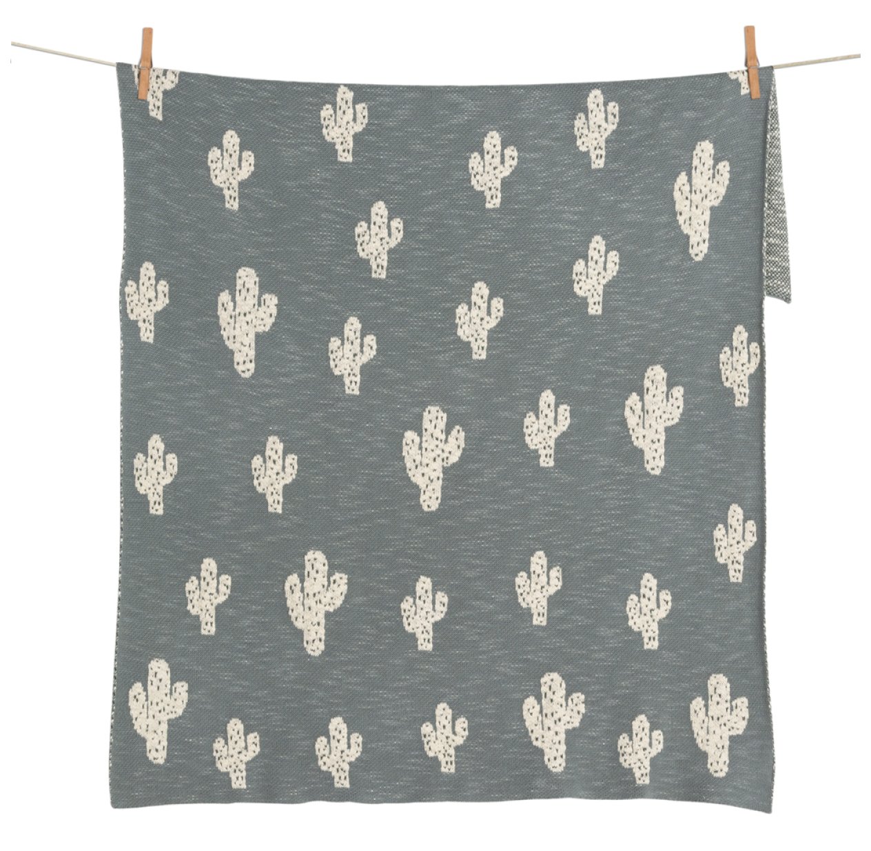 Couverture en tricot On The Go - Cactus - Vert kaki