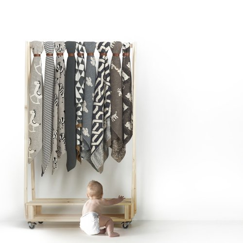 Couverture en tricot On The Go - Girafe - Taupe