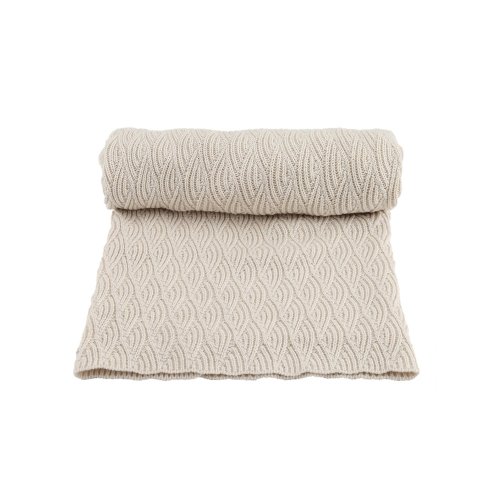 Couverture en tricot Pointelle - Blanc cassé