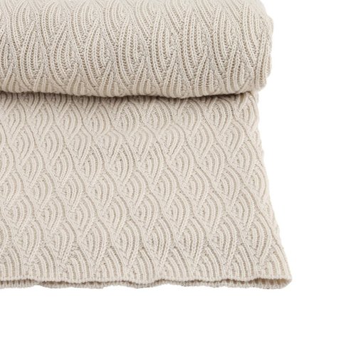 Couverture en tricot Pointelle - Blanc cassé