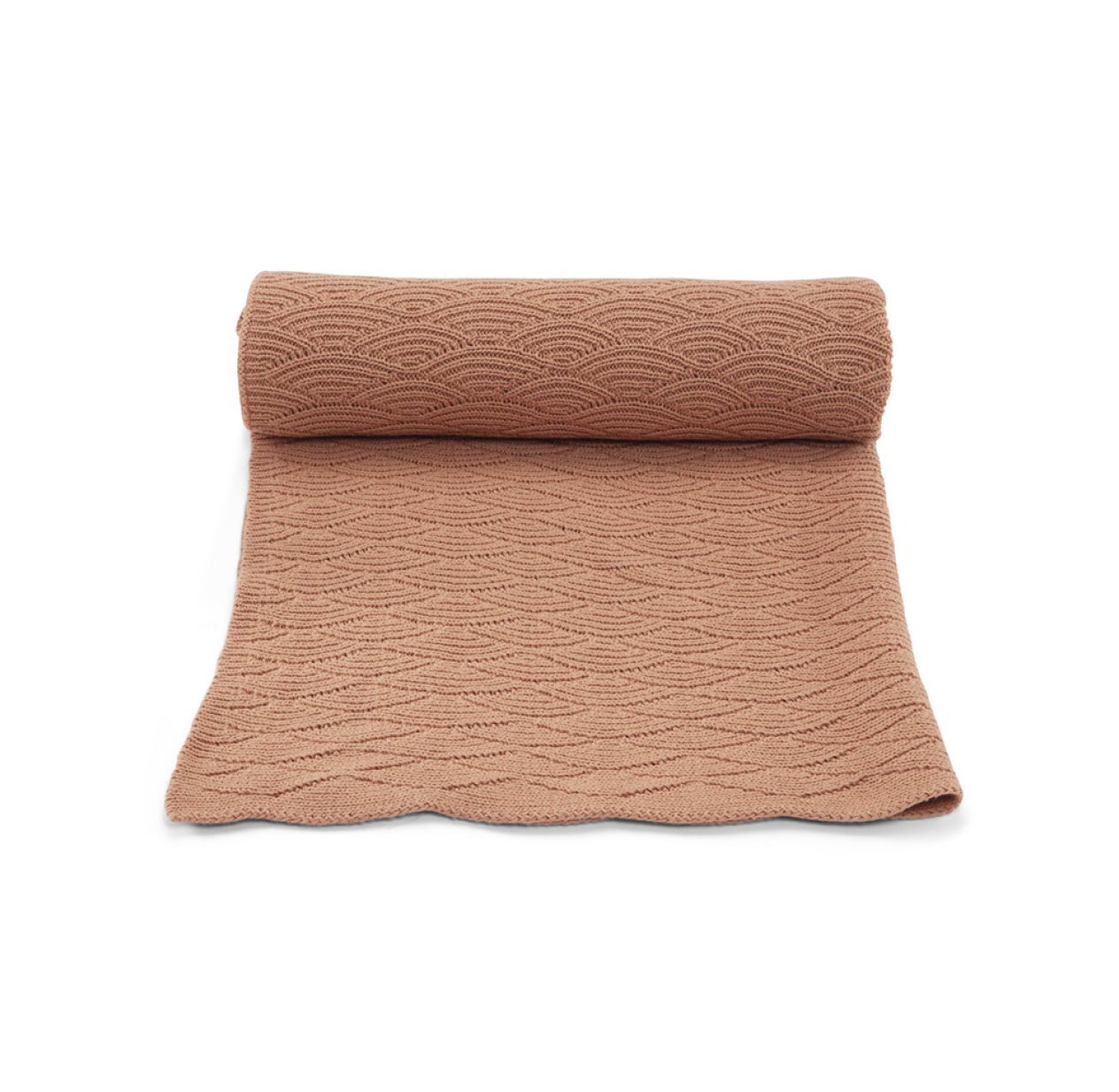 Couverture en tricot Pointelle - Blush