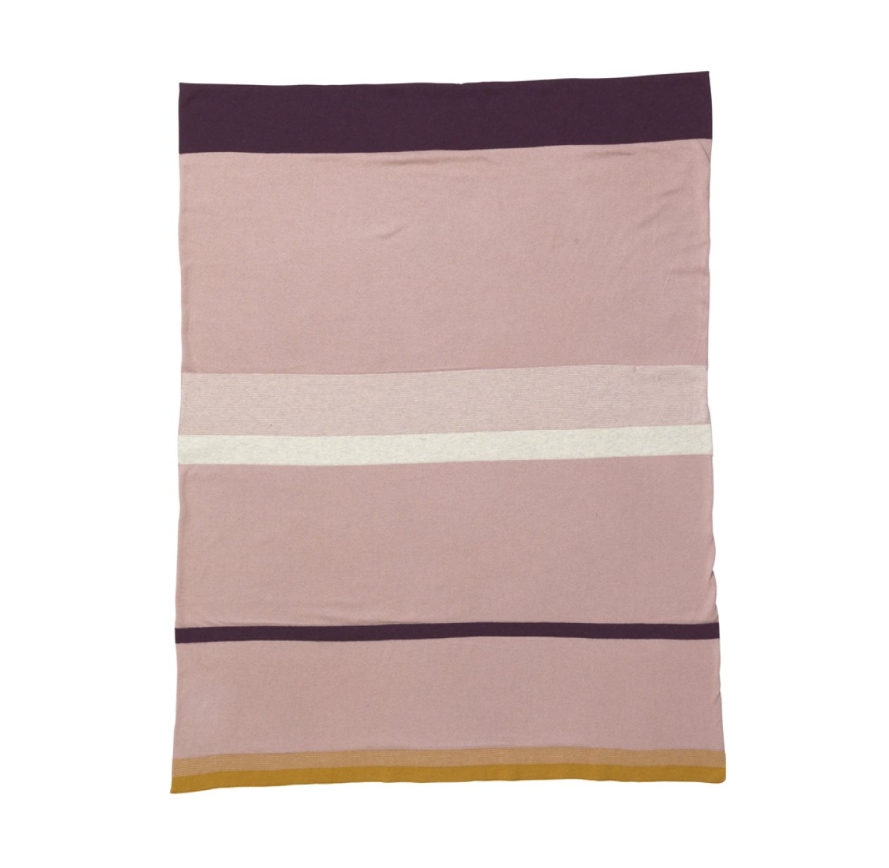Couverture à rayures - Vieux rose