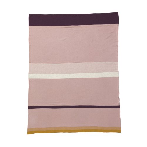 Couverture à rayures - Vieux rose