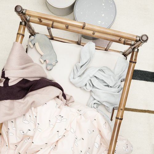 Couverture à rayures - Vieux rose