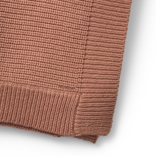Couverture Tricot Laine - Vieux rose