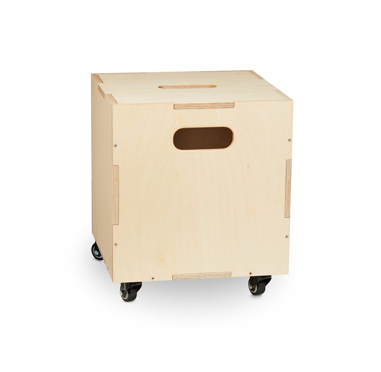 Cube de rangement à roulettes - Bois clair