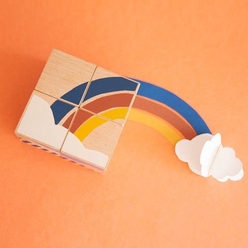 4 Cubes en bois Météo