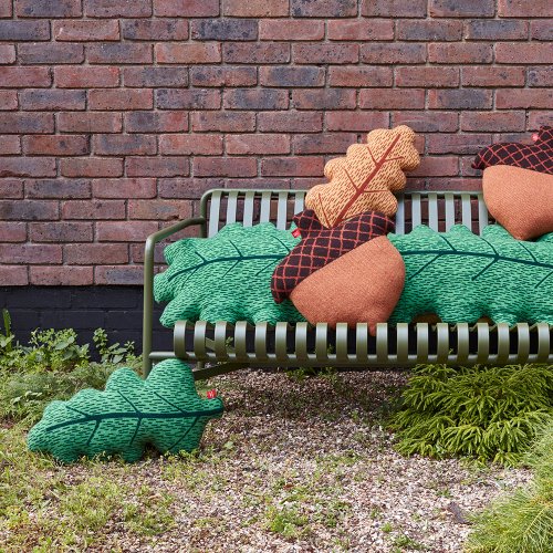 Coussin Feuille de chêne - Vert forêt