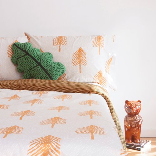 Coussin Feuille de chêne - Vert forêt