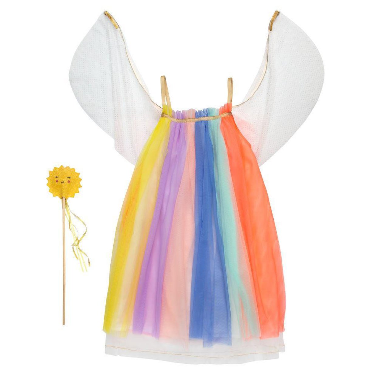 Costume Fille Tutu Arc-en-ciel Avec T-shirt Chat - Déguisement Princesse, Fête, Halloween