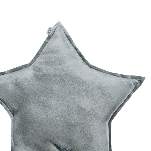 Petit coussin velours Etoile - Gris
