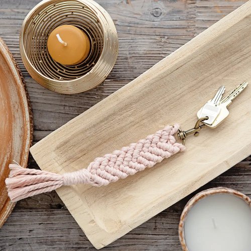 DIY Porte-clés en macramé Taza - Nude