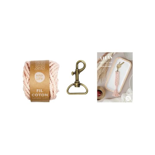 DIY Porte-clés en macramé Taza - Nude