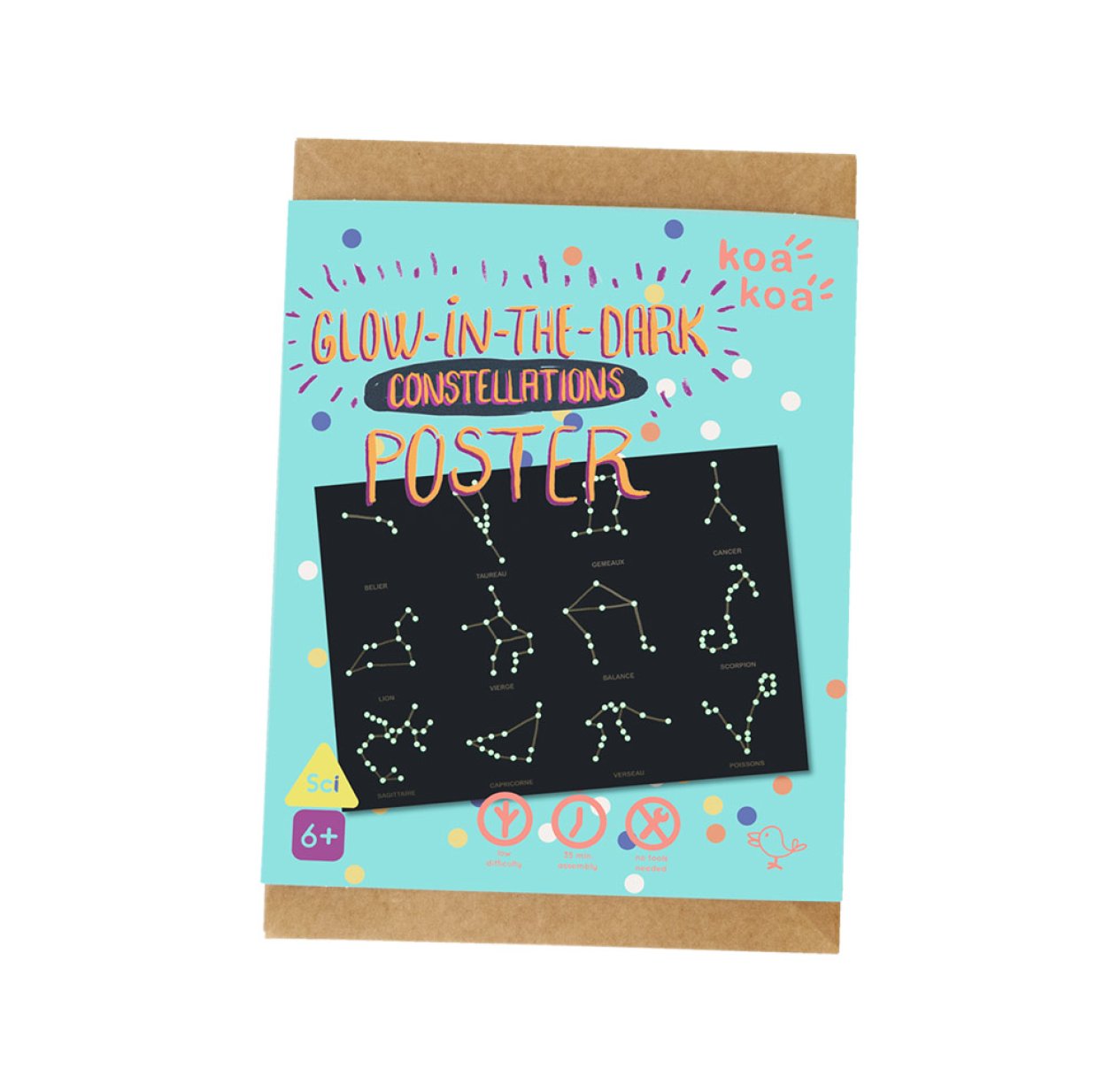 Poster Constellations Phosphorescent - Kit DIY