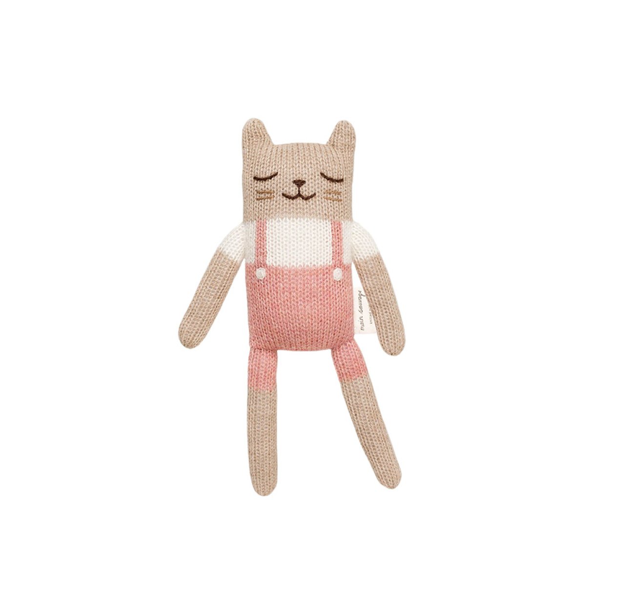 Doudou Chaton Salopette - Rose