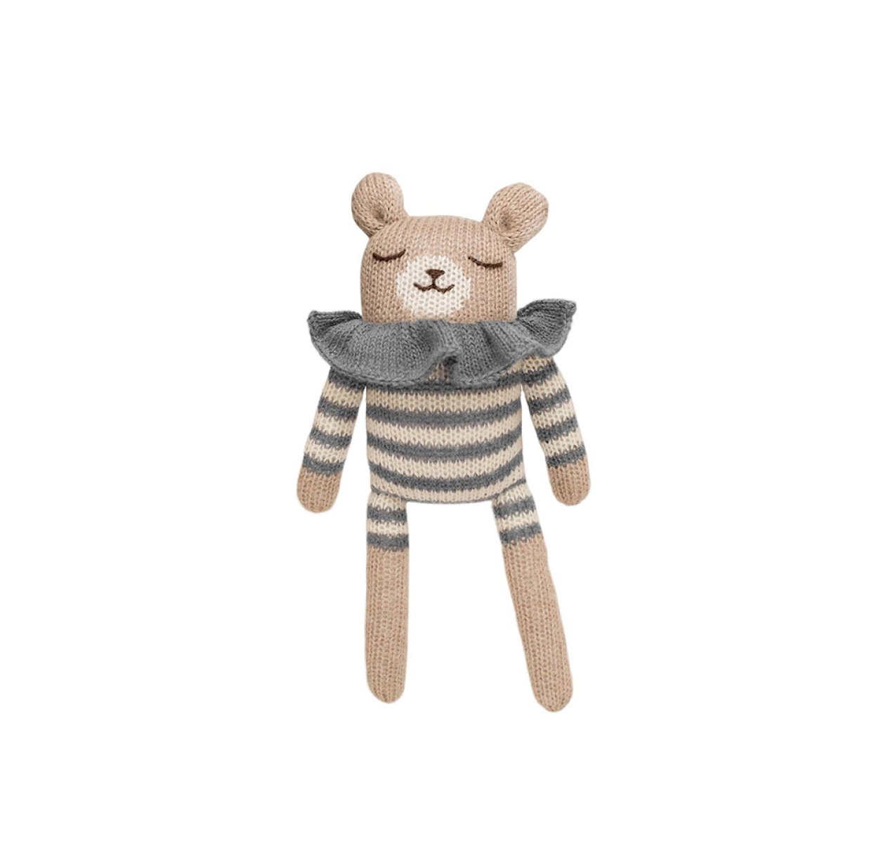 Doudou Ourson en Combinaison rayée  - Denim