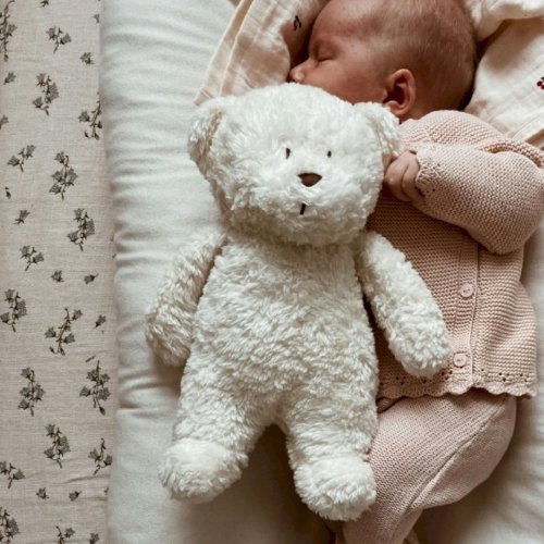 Doudou Veilleuse Ourson Vintage - Blanc polaire