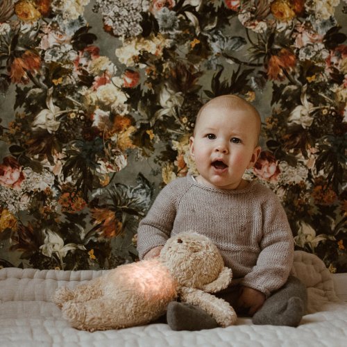 Doudou Veilleuse Ourson Vintage - Rose pâle