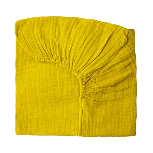 Drap housse lit bébé - Jaune or