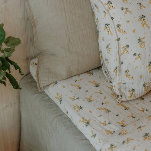 Drap housse mousseline Mimosa
