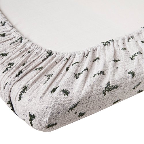 Drap housse mousseline Romarin