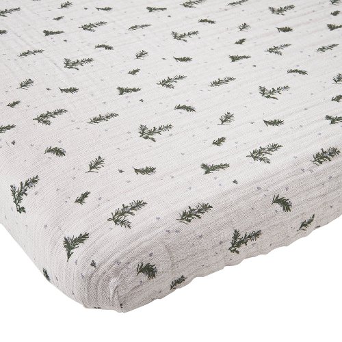 Drap housse mousseline Romarin