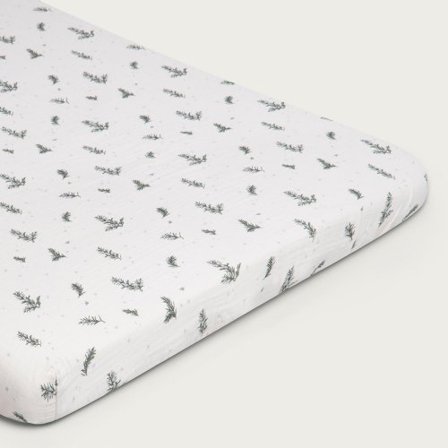 Drap housse mousseline Romarin