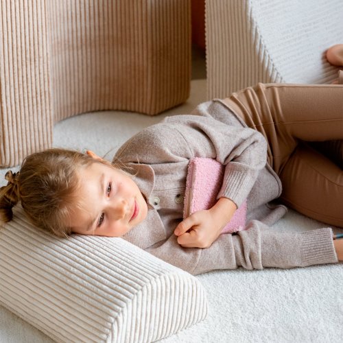 Trio de Poufs Rainbow en velours côtelé - Ecru