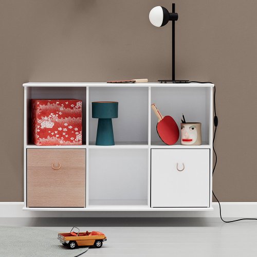 Étagère murale Wood horizontale 5 x 1 - Blanc