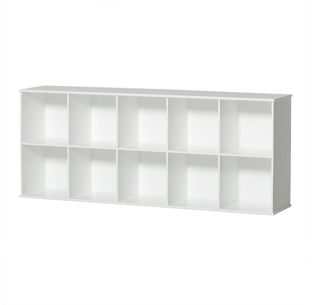 Étagère Wood horizontale 5 x 2 avec socle - Blanc