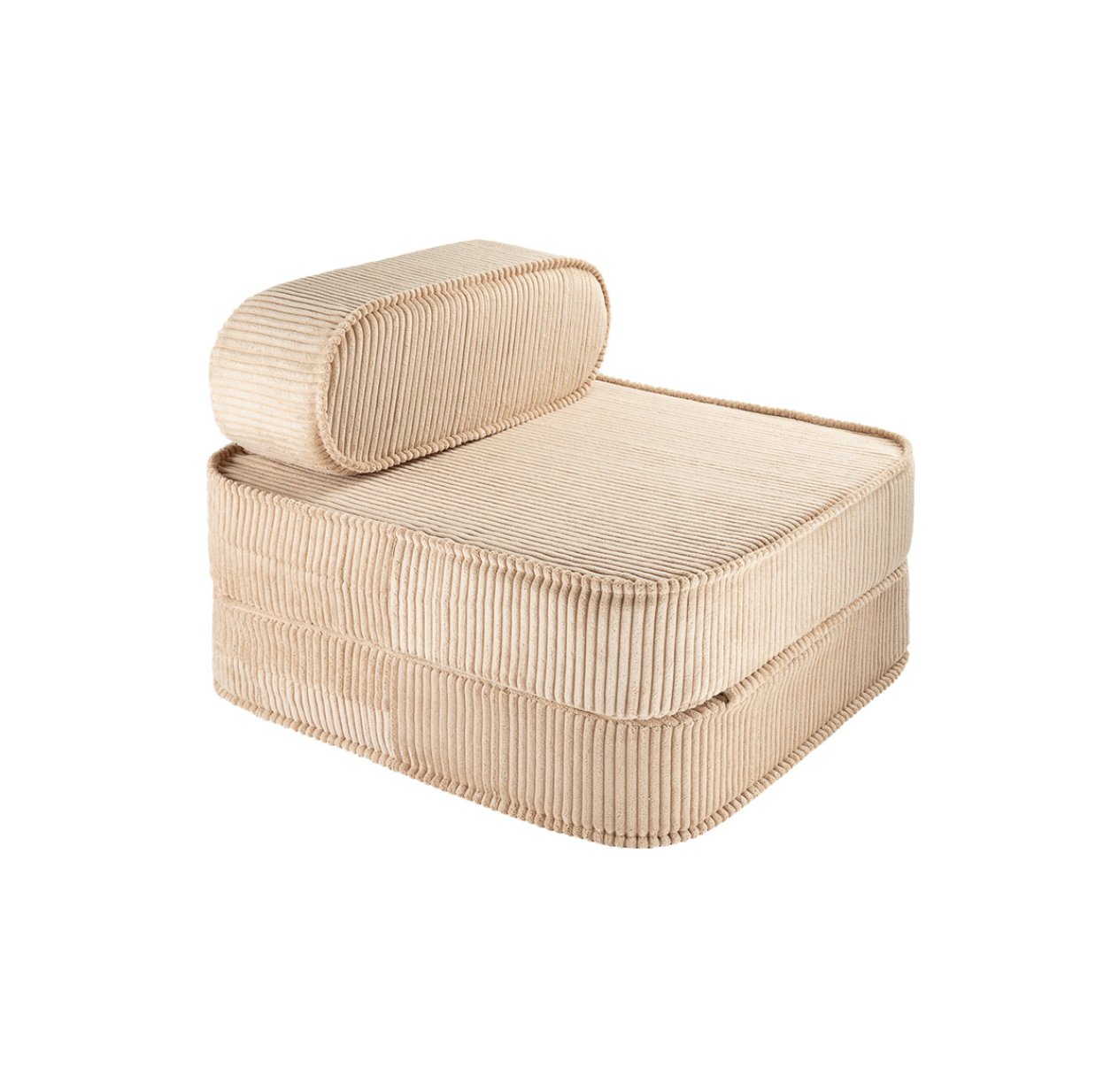 Fauteuil Flip convertible en velours côtelé - Beige