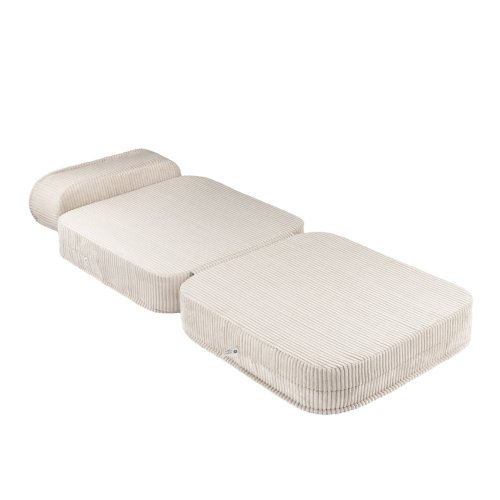 Fauteuil Flip convertible en velours côtelé - Ecru