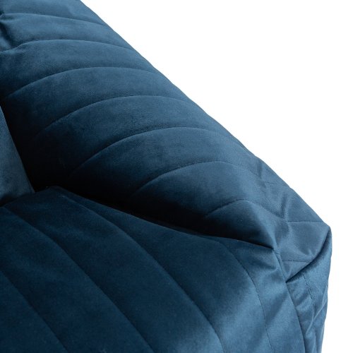 Fauteuil Pouf Chelsea éco-velours - Bleu nuit