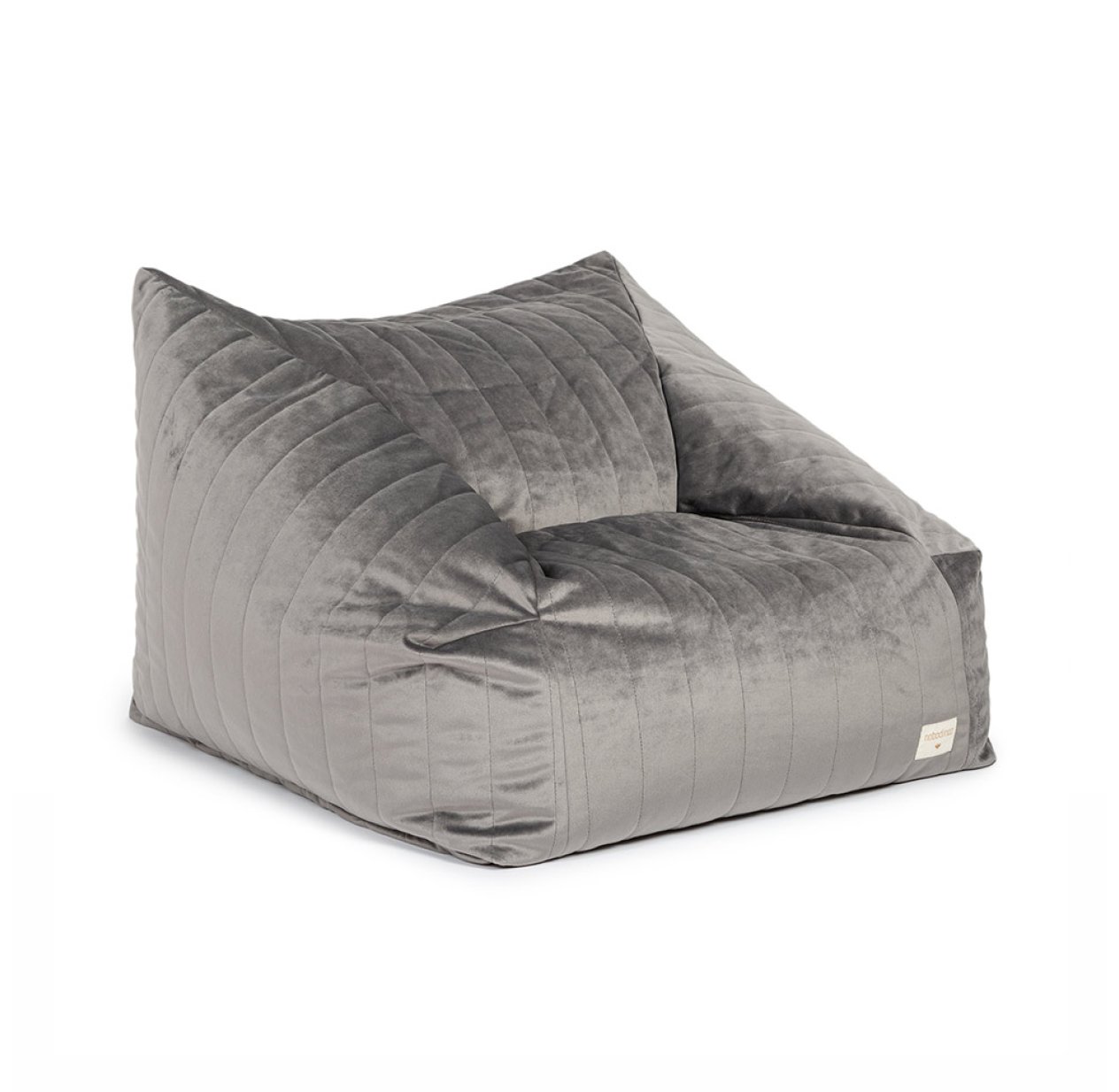 Fauteuil Pouf Chelsea éco-velours - Gris Slate