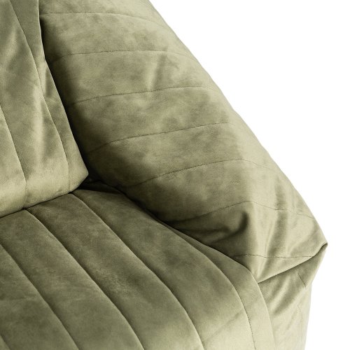 Fauteuil Pouf Chelsea éco-velours - Vert Olive